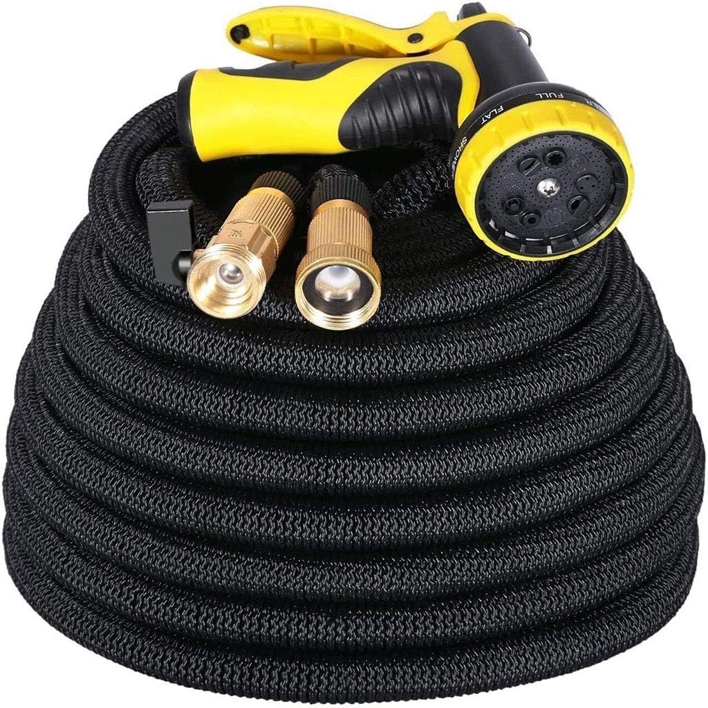 ZBM--ZBM 25ft - 150ft Garden Hose, Upgraded Leak Proof Lightweight Expandable Water Hose With 3/4’’& 1/2’’ Solid Brass Connectors& Latex Core Durable Gardening Flexible Hose With 10 Pattern Spray Hose Pack of 2