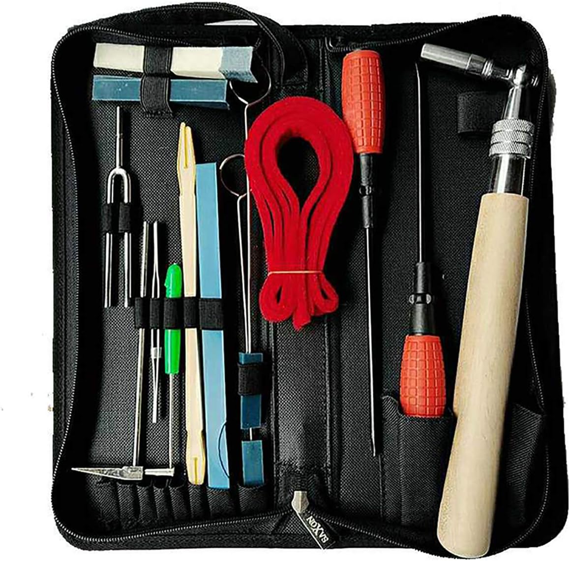 Piano Tuning Kits, UMsky Professional 16 Pieces Piano Tuner Tools Including Piano Tuning Hammer Lever Felt ， Mutes，Tuning Wrench Hammer ，Tuning Fork，Handle Kit Tools and Case for Tuner Pack of 2