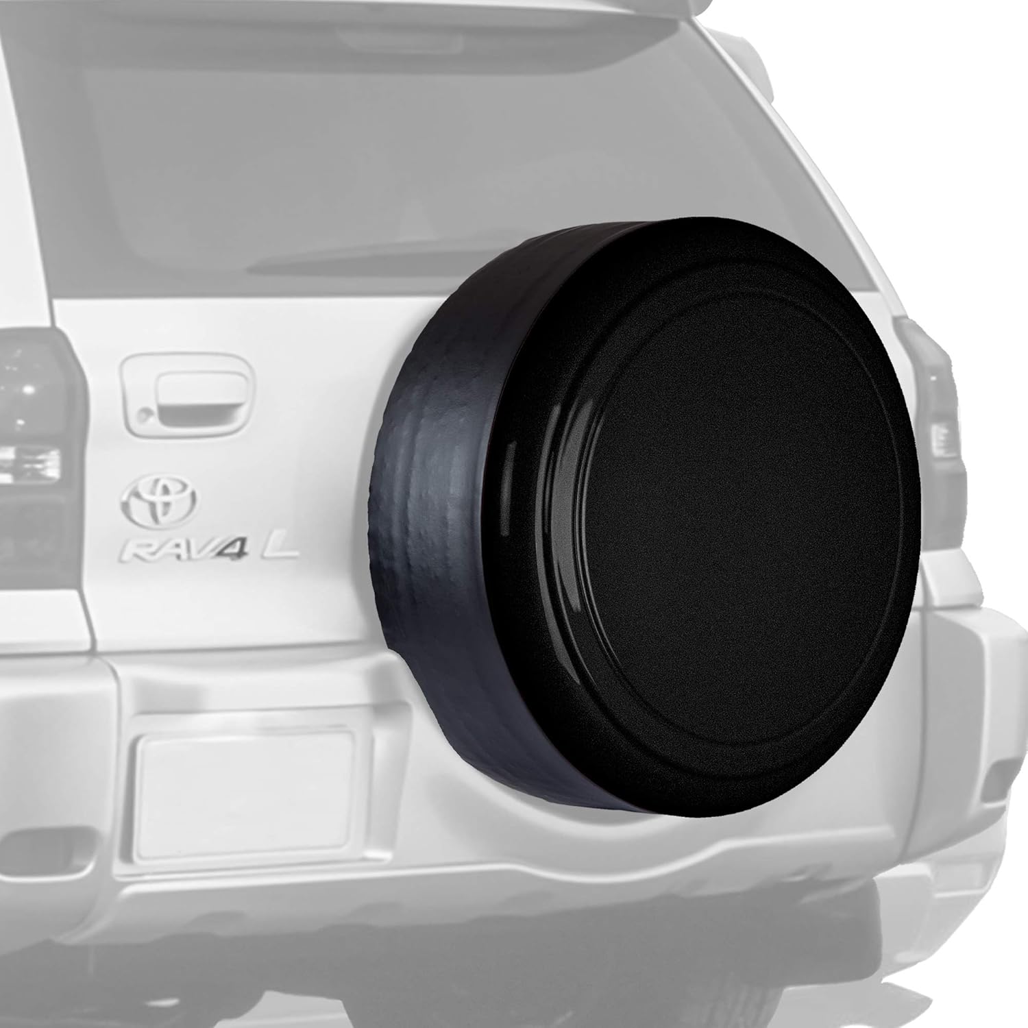 Boomerang Rigid Tire Cover for Toyota RAV4 - (Hard Plastic Face & Vinyl Band) - Black Textured