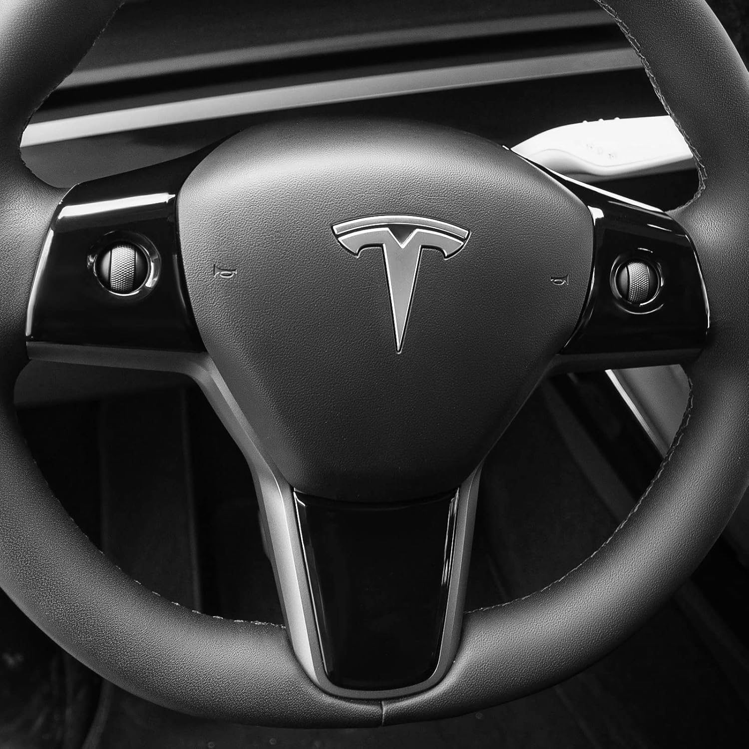 powoq Fit 2017-2022 Tesla Model 3 Model Y Rear Air Condition Vent Cover Trim Anti Kick Cover Protector for Tesla Model 3/Y Accessories (Glossy Carbon Fiber Pattern) Pack of 2