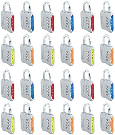 Master Lock Padlock, Set Your Own Combination Lock, 2 in. Wide, Assorted Colors, 653D, 24 Pack