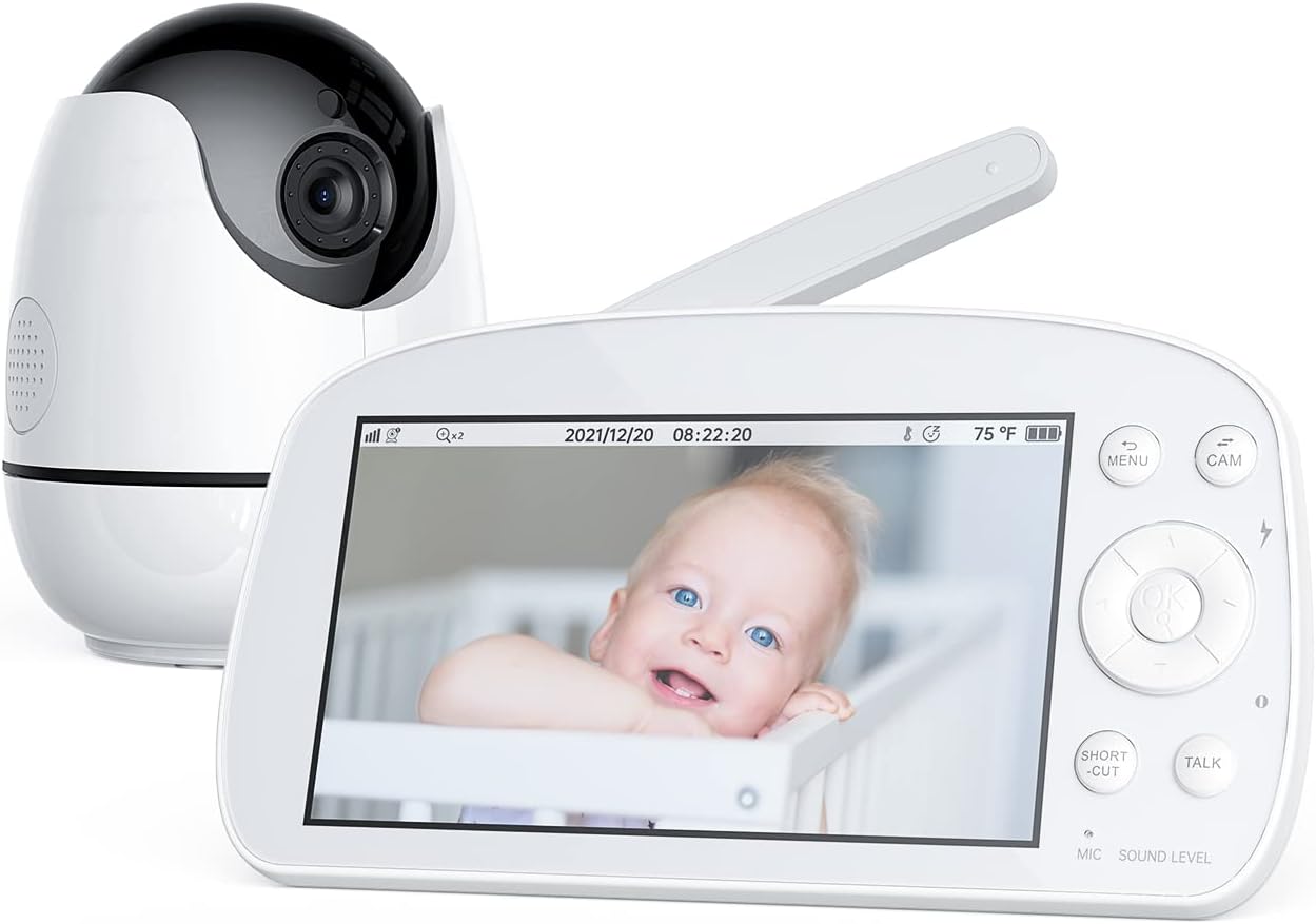 Baby Video Monitor, Konnek Stein Baby Monitor with Camera and Audio 720P HD Resolution, 5.5