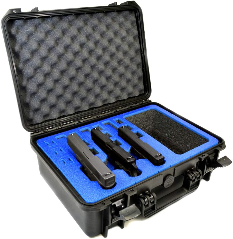 3 Pistol 12 Magazine + Accessories Storage Doro Waterproof Pistol Case with Custom Mycasebuilder Foam Insert
