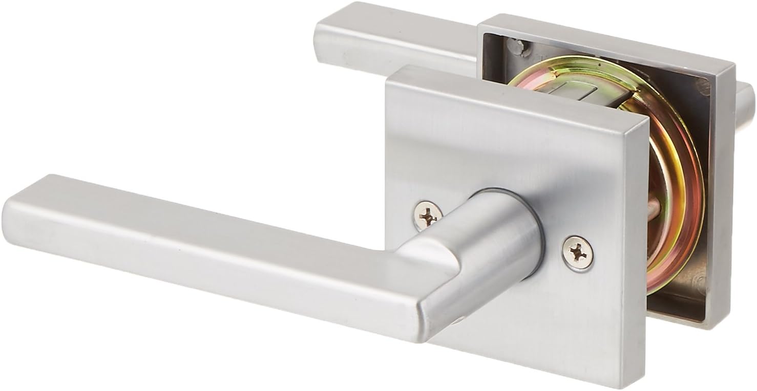 Kwikset 154HFLSQT-26D Halifax Square Passage Door Locks Satin Chrome Finish Pack of 2