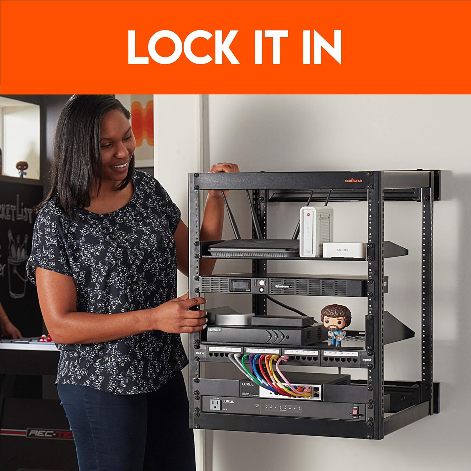 ECHOGEAR Rack Compatible Swing-Out Wall Mount - Compatible with 10U, 15U, & 20U Open Frame Racks Pack of 2