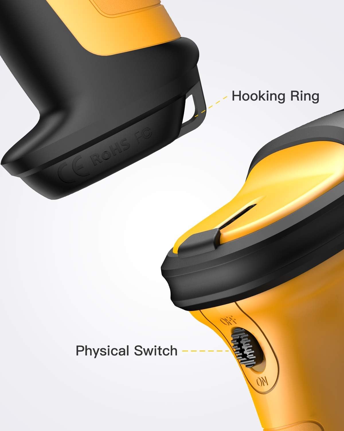 Barcode Scanner, Inateck Wireless Scanner, 2.4 GHz Adapter, 2600mAh Battery, 60M Range, Automatic Scanning, P6 Pack of 2