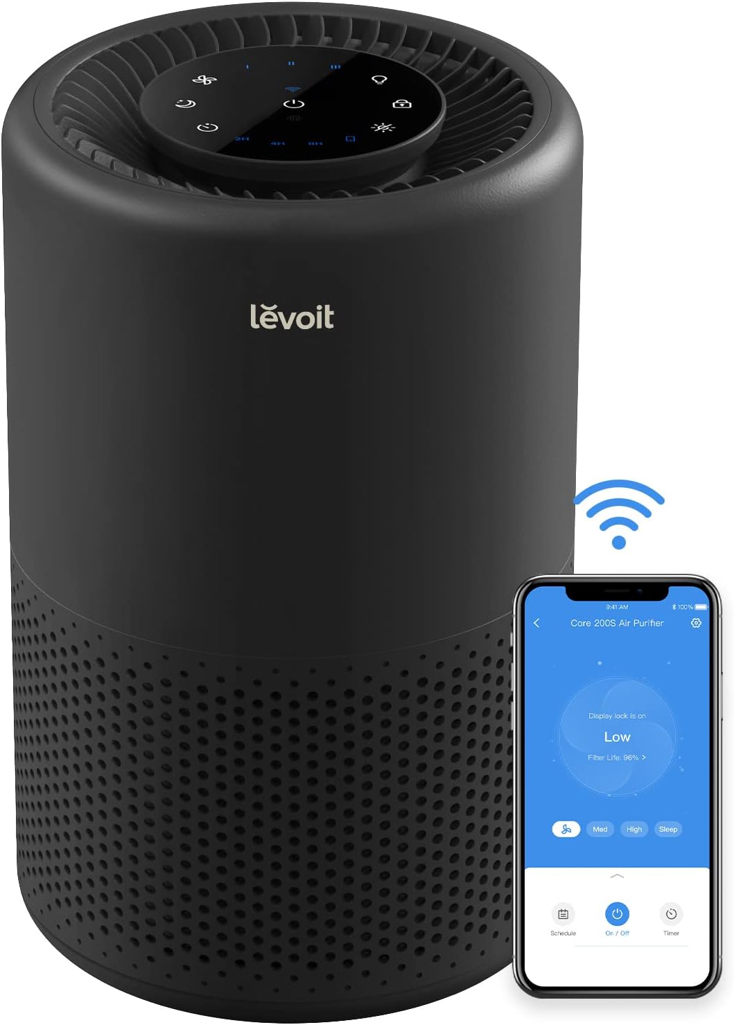 LEVOIT Air Purifiers for Home Large Room, Smart WiFi Alexa Control, H13 True HEPA Filter for Allergies, Pets, Somke, Dust, Pollen, Ozone Free, 24dB Quiet Cleaner for Bedroom, Core 200S, White Pack of 2
