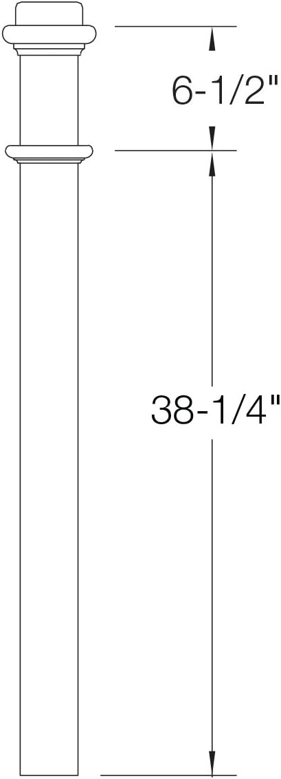 962 - Wood Box Newel - Plain Style - 48 inch - Sleek Minimalist Design - Staircase Post (Red Oak)