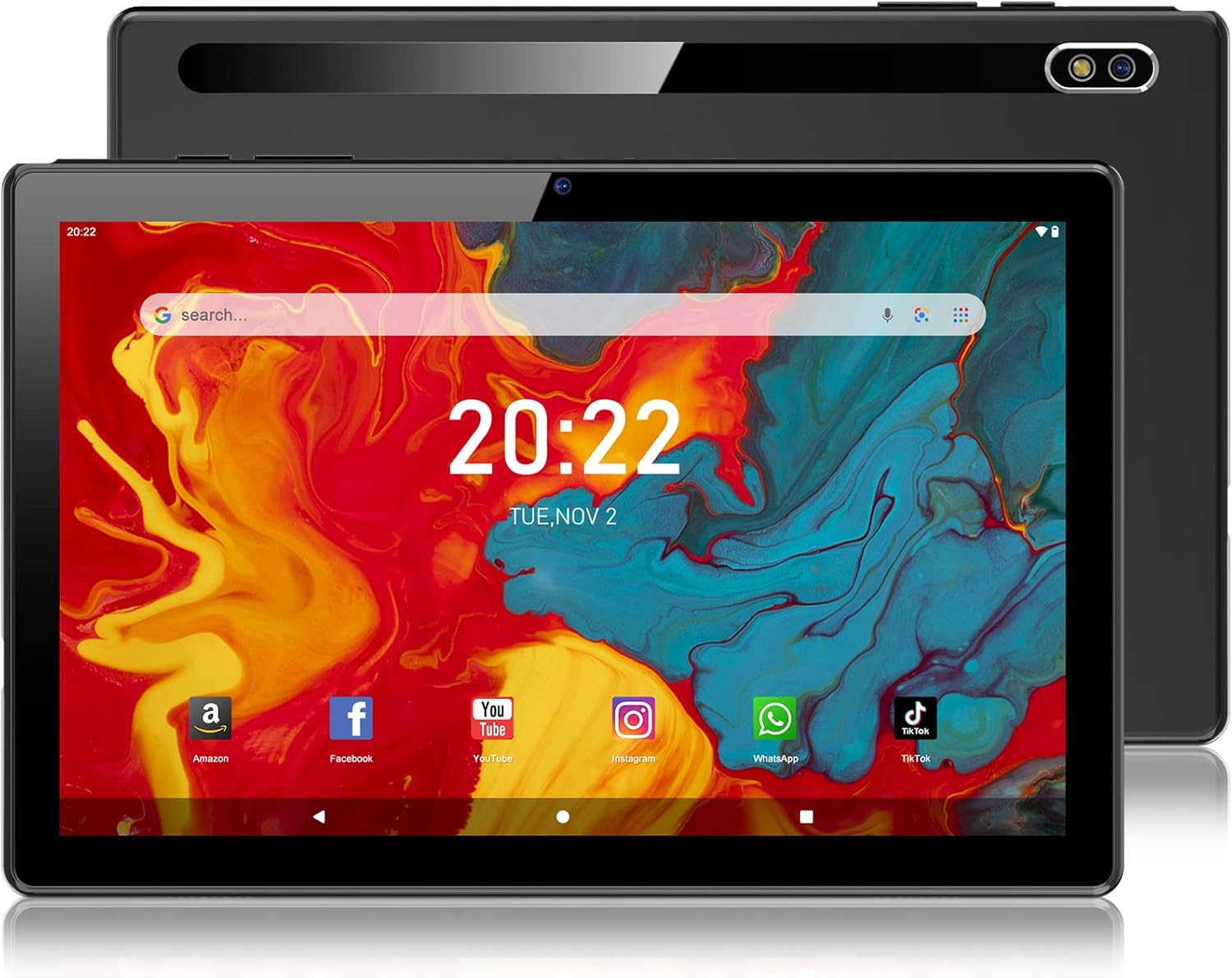 Tablet 10 Inch, Android 10.0 Tablets, Quad-Core 2GB RAM 32GB ROM, Expand Storage 128GB, 1280x800 IPS HD Touchscreen Display, 6000mAh Battery, Dual Cameras, WiFi Bluetooth Google Gaming Tablets(Black)