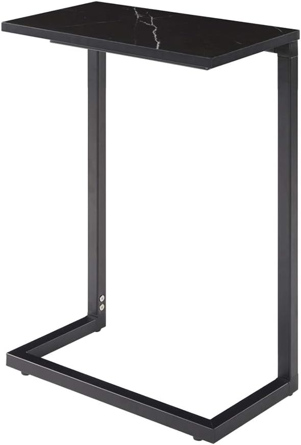 Sunon Side End Table 26.5 Inch Height C Shape Snack Table for Home and Office (Virginia Walnut) Pack of 2