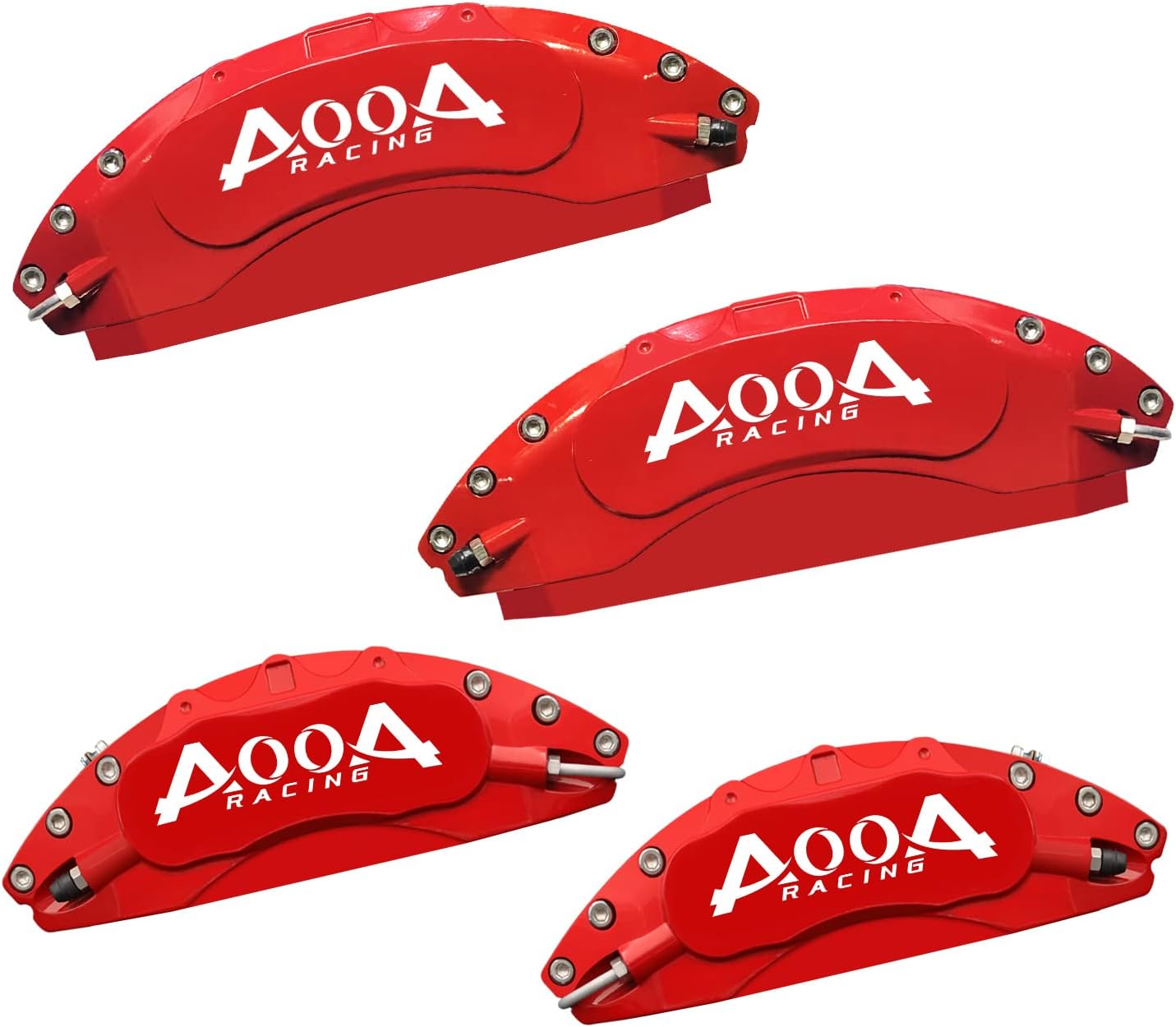 AOOA Brake Disc Red Character Caliper Cover Powder Coating Fits Dodge Ram 1500(set of 4)