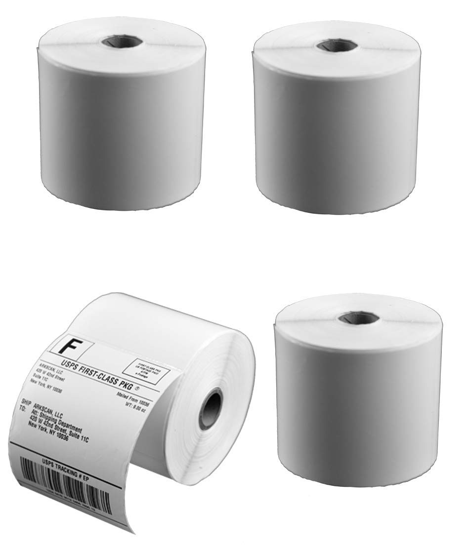 Arkscan SL450 4x6 Shipping Label in 4 Rolls (450 Pages per roll) for Arkscan 2054A, Zebra LP2844 Zp-450 Zp-500 Zp-505 & Zebra Compatible Printers, Direct Thermal, White Pack of 2