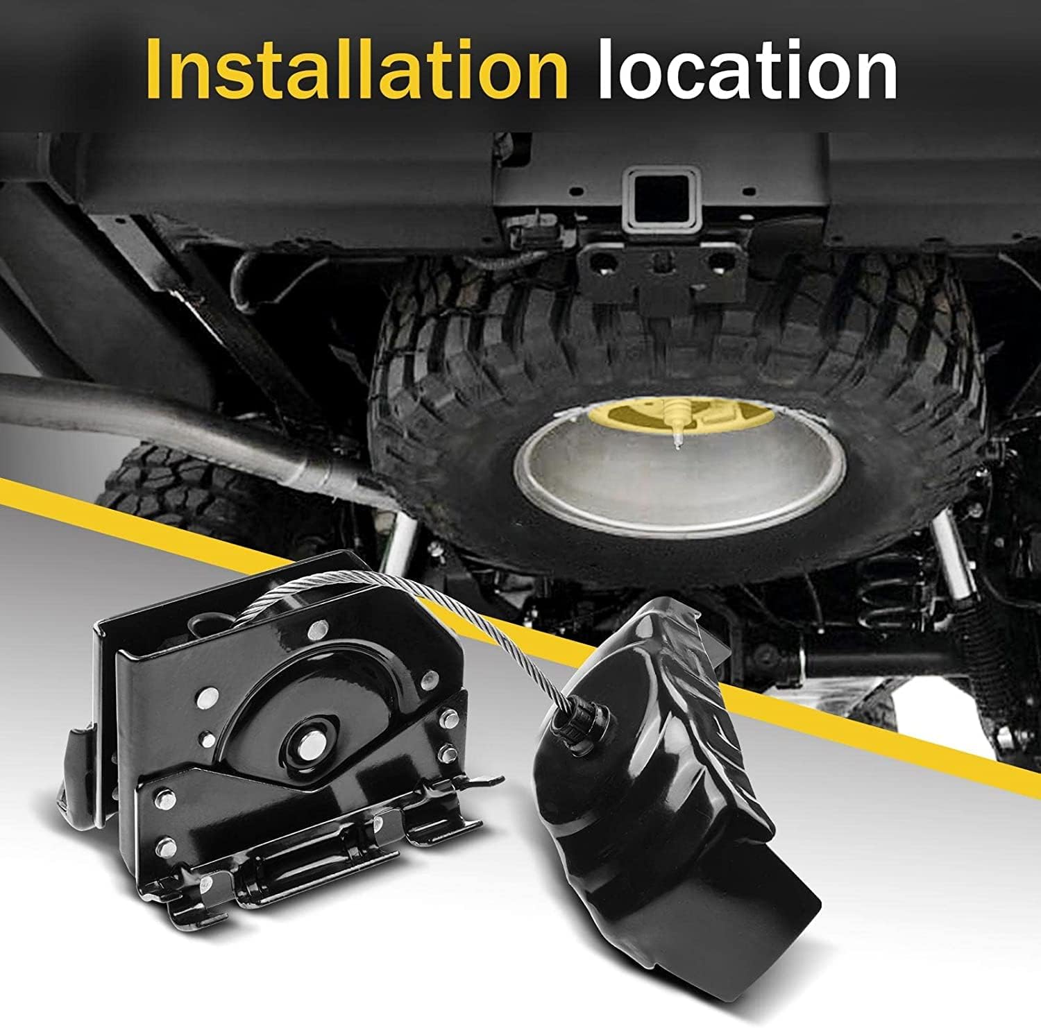 A-Premium Spare Tire Hoist Assembly Tire Winch Carrier Holder Compatible with Chevrolet Chevy GMC Express 1500 2003-2014 Express Savana 2500 3500 2003-2020 Replaces# 924-523/22980212 Pack of 2