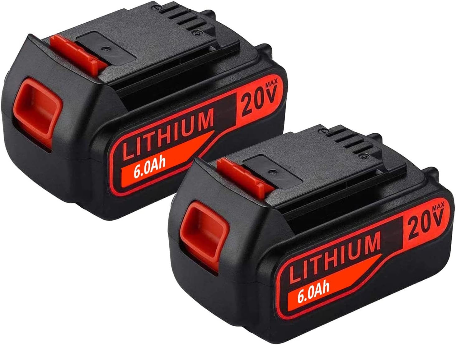 2Pack Lithium LB2X4020 6.0Ah 20V MAX Replacement for Black and Decker 20V Battery LBXR20 LBXR20-OPE LB20 LBX20 LBX4020 LB2X4020-OPE Pack of 2