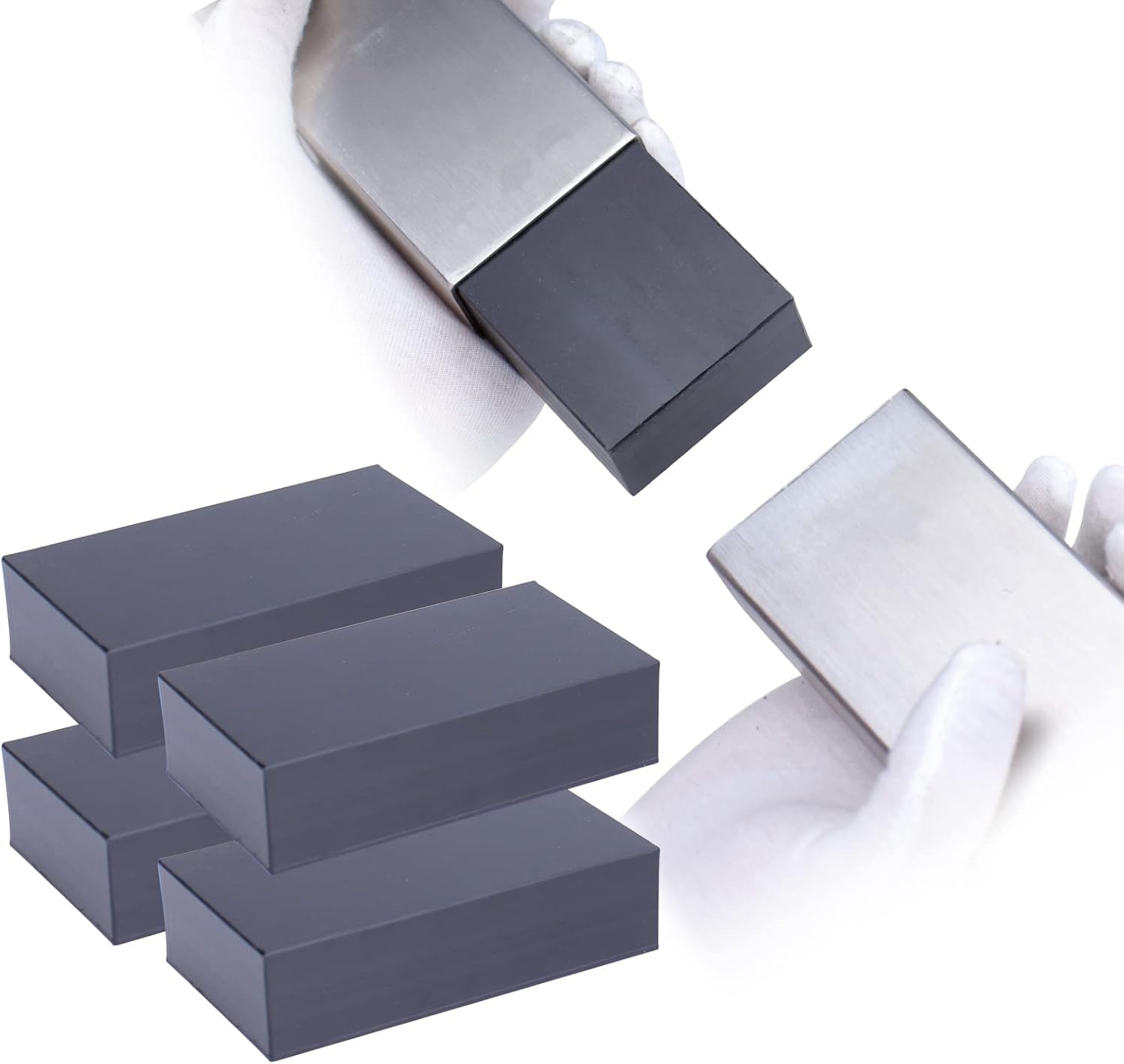 Muzata 4Pack Weldless Handrail Connector high Strength POM- Black Internal Spline for Straight Rectangle Stainless Steel & Aluminum Top Rail- Deck, Stair Railing System, HA01 BNP, HR5, HC1 Pack of 2