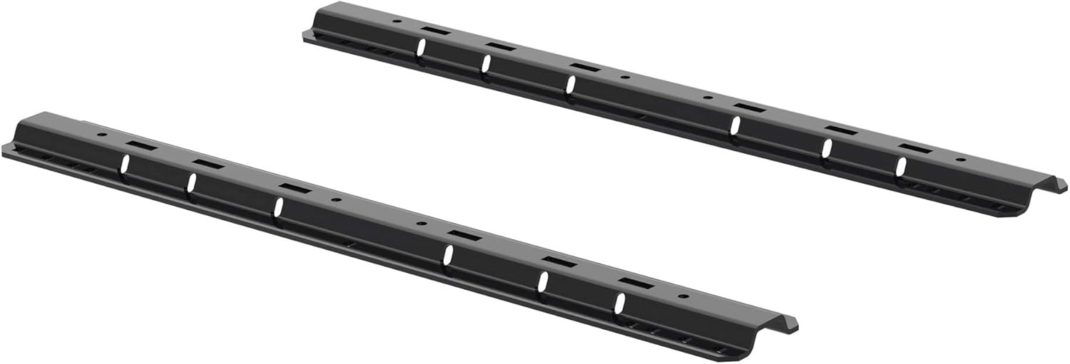 CURT 16104 Industry-Standard 5th Wheel Hitch Rails, Gloss Black, 25,000 Pounds