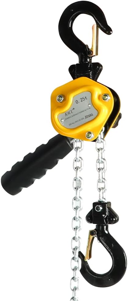 Toriexon 550LBS Manual Lever Chain Hoist Mini Puller 1/4 Ton Capacity Portable Chain Come Along 5 Feet Lift G80 Chain Ratchet Lever Hoist with Hook Pack of 2