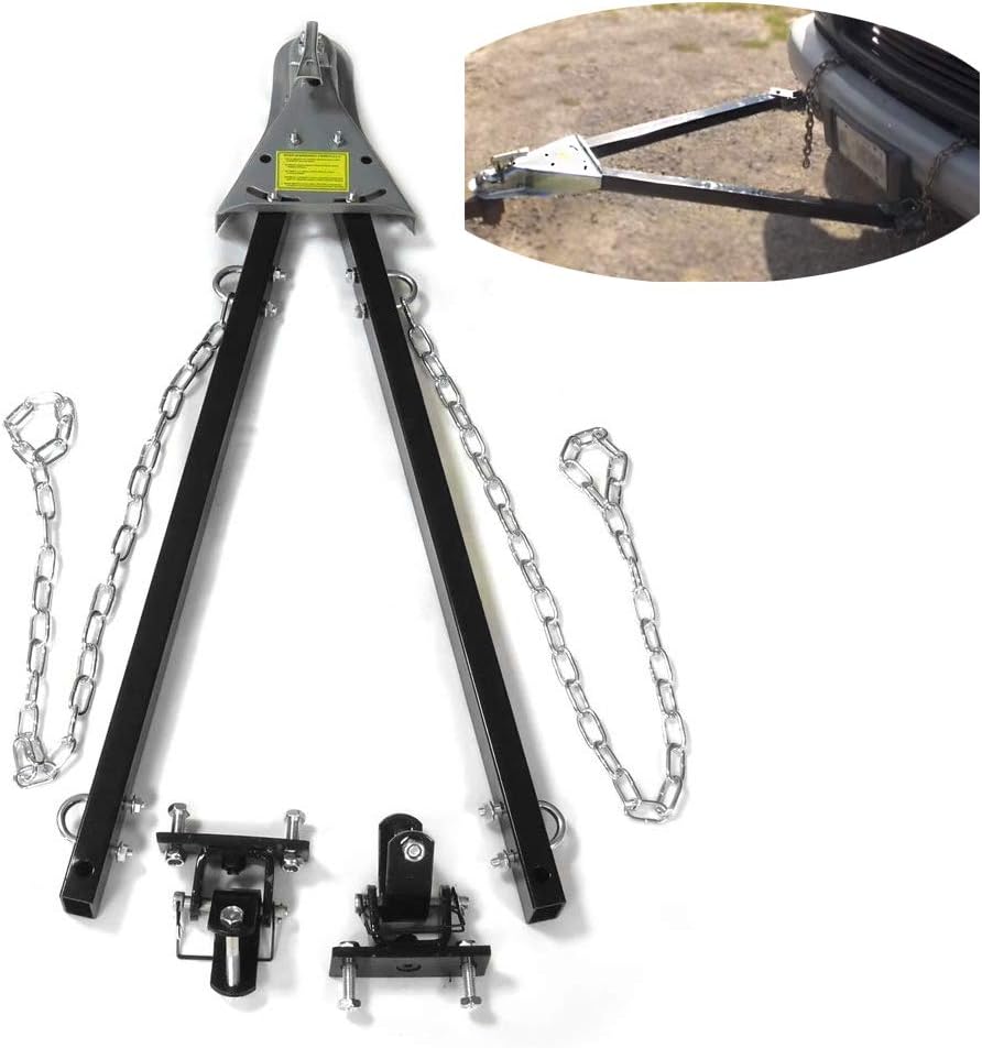 HTTMT- US-FF801-BK- Adjustable Tow Towing Bar Bumper Mount 5000lb w/Chains RV Car Truck Jeep System