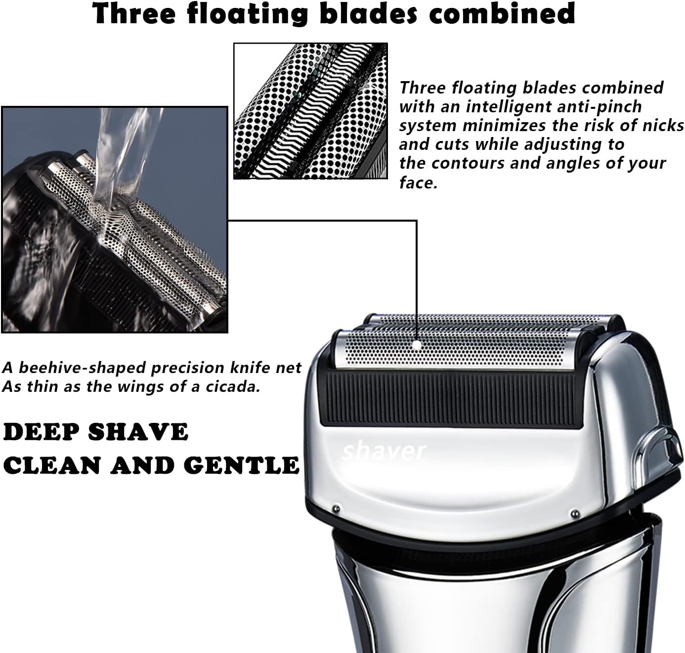 Metarazor Electric Razor for Men,Electric Shavers for Men with Pop-up Trimmer, USB Charger LED Display Wet and Dry Electric Foil Shaver,IPX7 Waterproof with Leather Travel Case，Silver Pack of 2