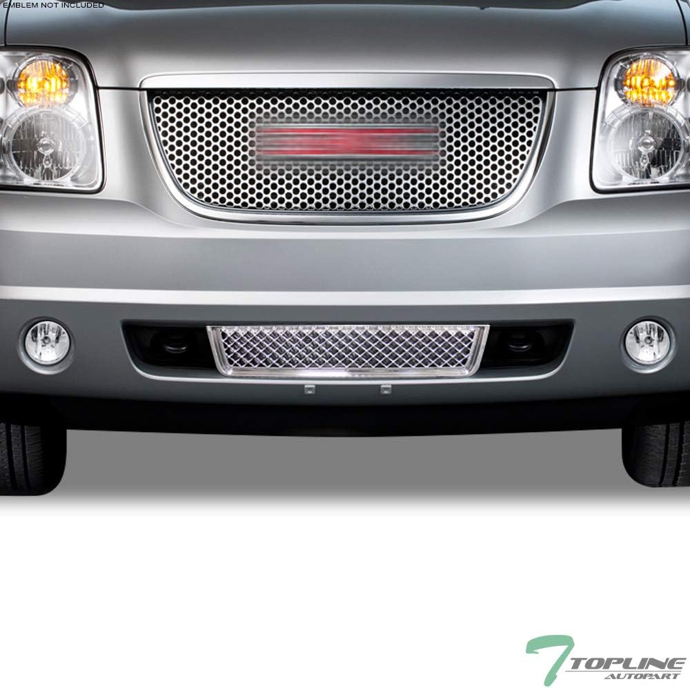 TLAPS 7422440236208 For 2007-2014 GMC Yukon/XL/Denali Chrome Mesh Front Lower Bumper Grille Pack of 2