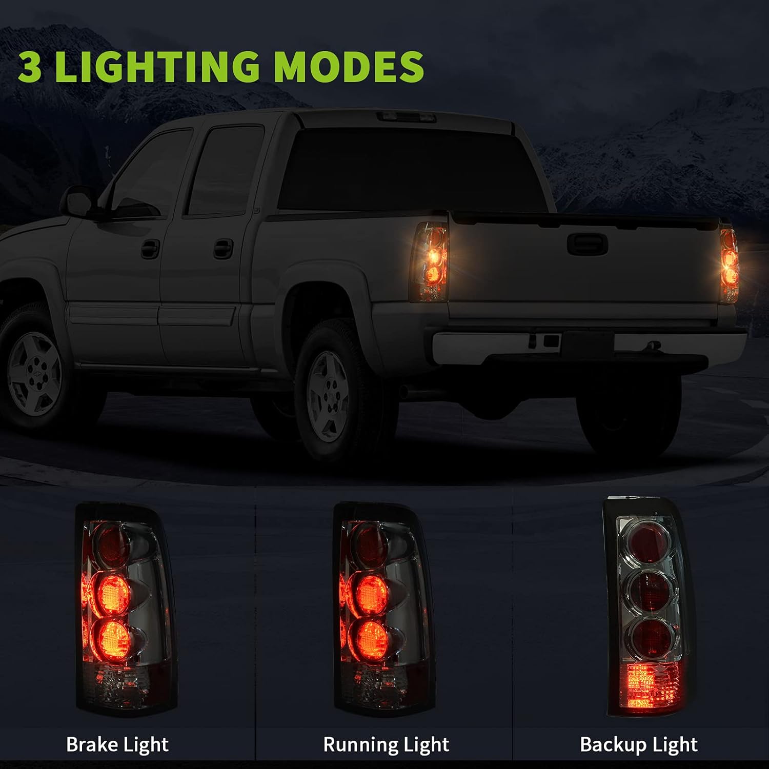 AUTOSAVER88 Tail Lights Compatible with 1999-2002 Chevy Silverado 1500/2500 2001-2002 Chevy Silverado 1500 HD/2500 HD/3500, Smoke Red Lens Taillights Pair (ONLY Fit Fleetside Models) Pack of 2