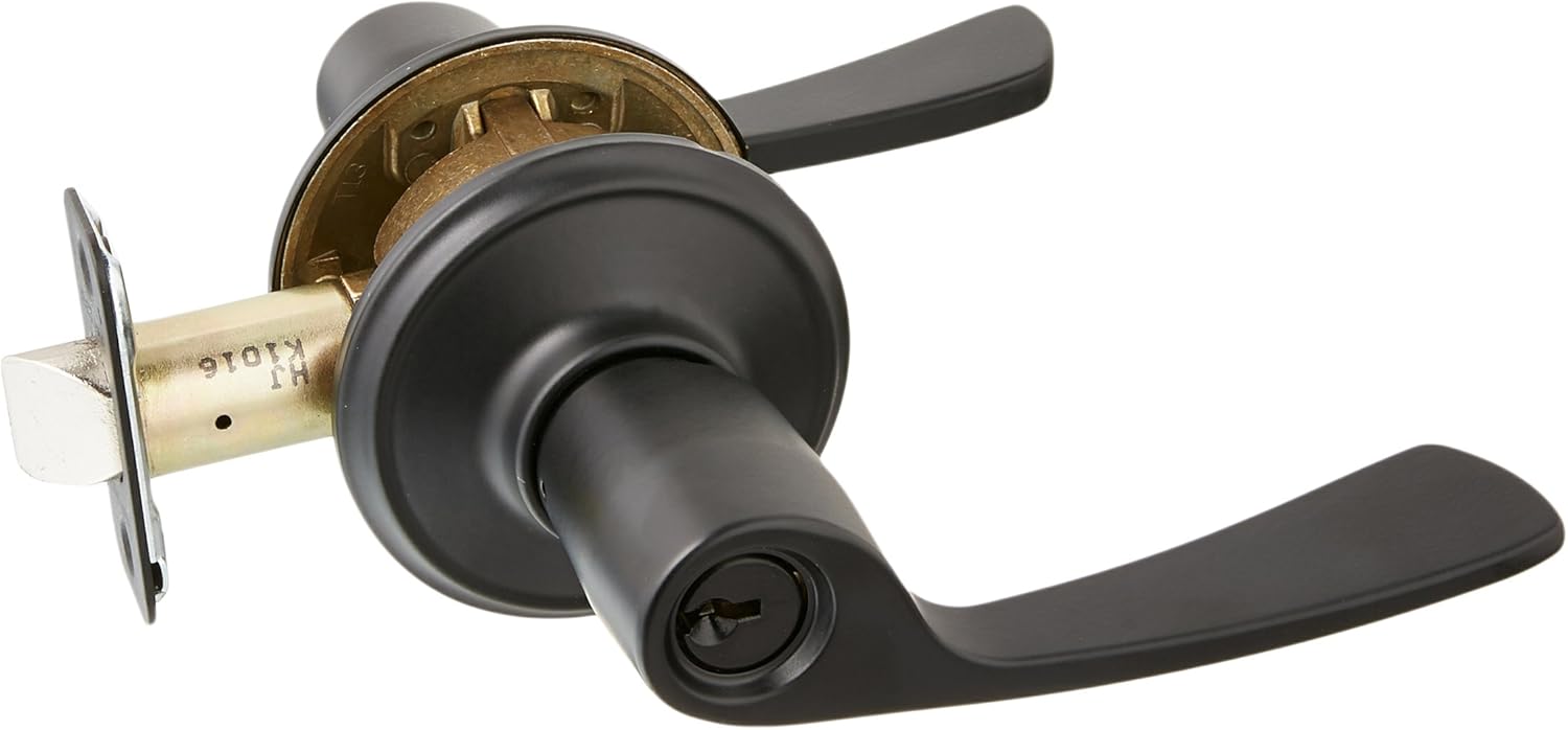 Schlage F51A MER 622 Merano Keyed Entry Lever, Matte Black by Schlage Lock Company
