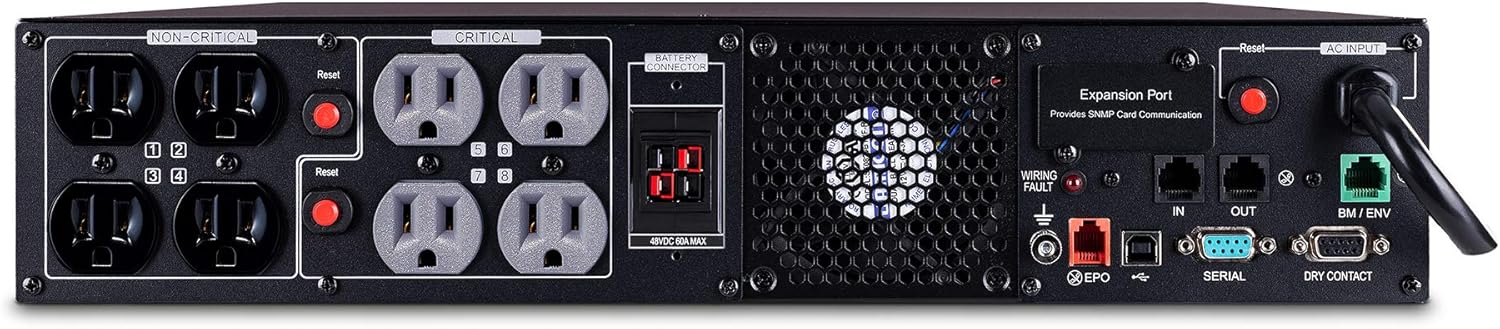 CyberPower PR750RTXL2U Smart App Sinewave UPS System, 750VA/750W, 8 Outlets, 2U Rack/Tower, AVR, EBM Option