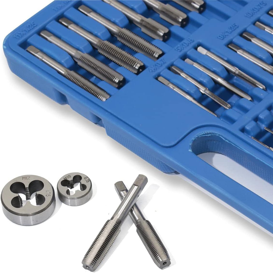EilxMag 110PCS Hardened Alloy Steel Metric Tap and Die Rethreading Tool Set - Cutting External & Internal Threads with Storage Case (Pakage) Pack of 2