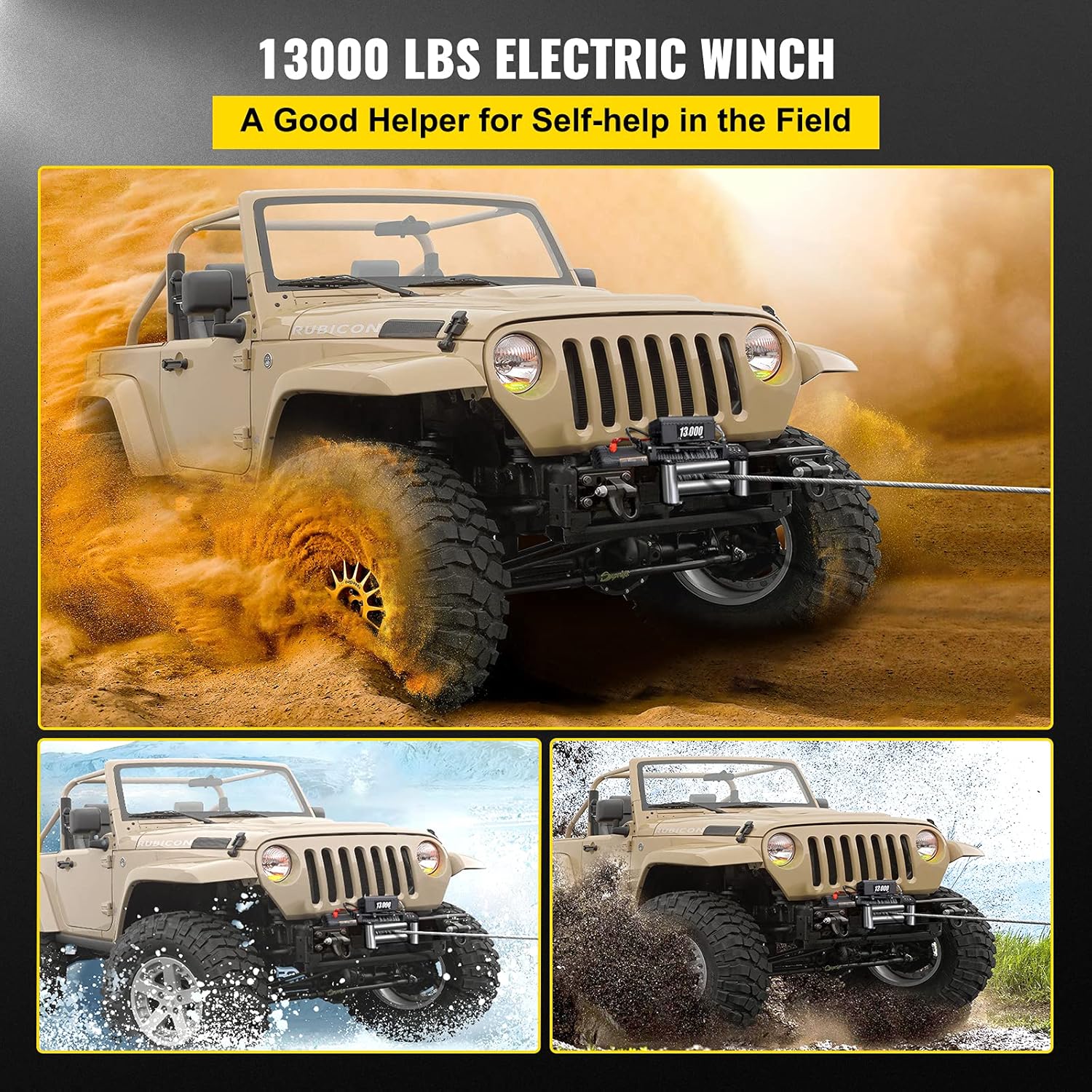 VEVOR Truck Winch 13000lbs Electric Winch 26m/85ft Cable Steel 12V Power Winch Jeep Winch with Wireless Remote Control and Powerful Motor for UTV ATV & Jeep Truck and Wrangler in Car Lift