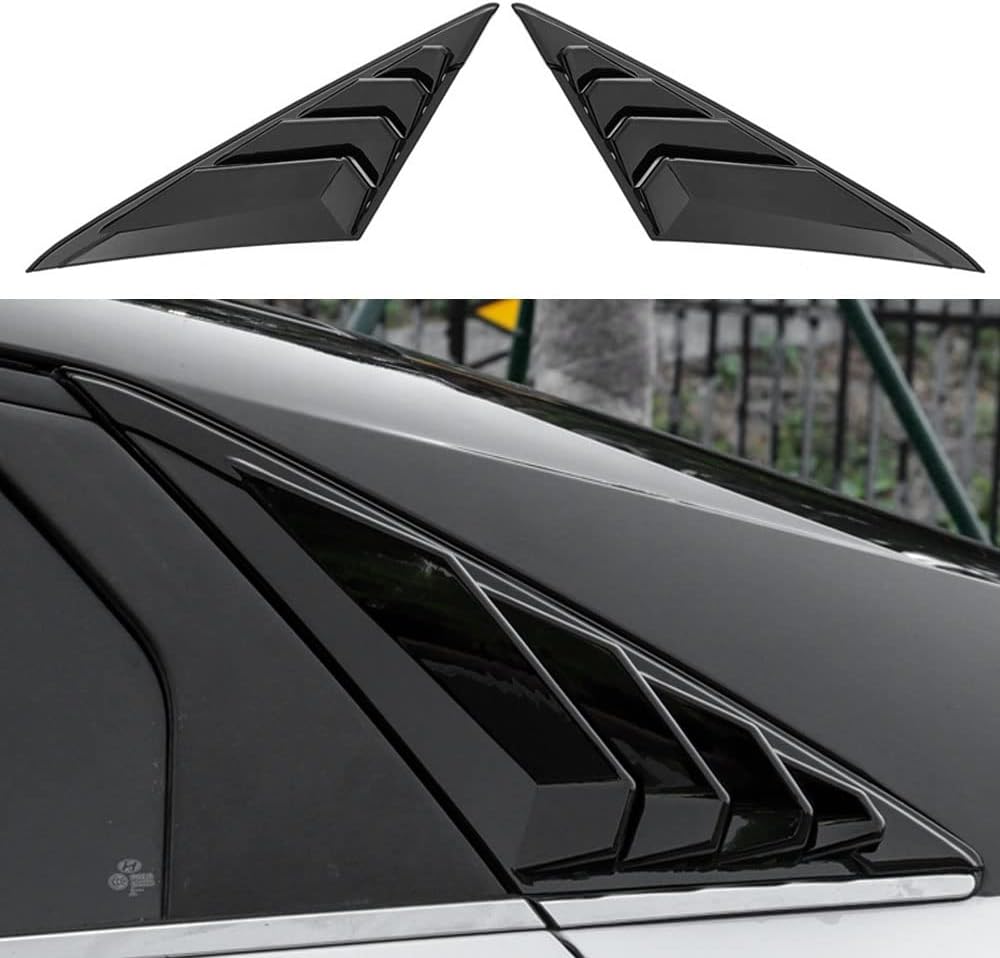 XHQ Rear Window Louver Shutter Cover Trim Fit for Hyundai Elantra 2021 2022 Side Window Louvers Air Vent Scoop Shades Cover Accessories Decoration(Carbon Fibre) Pack of 2