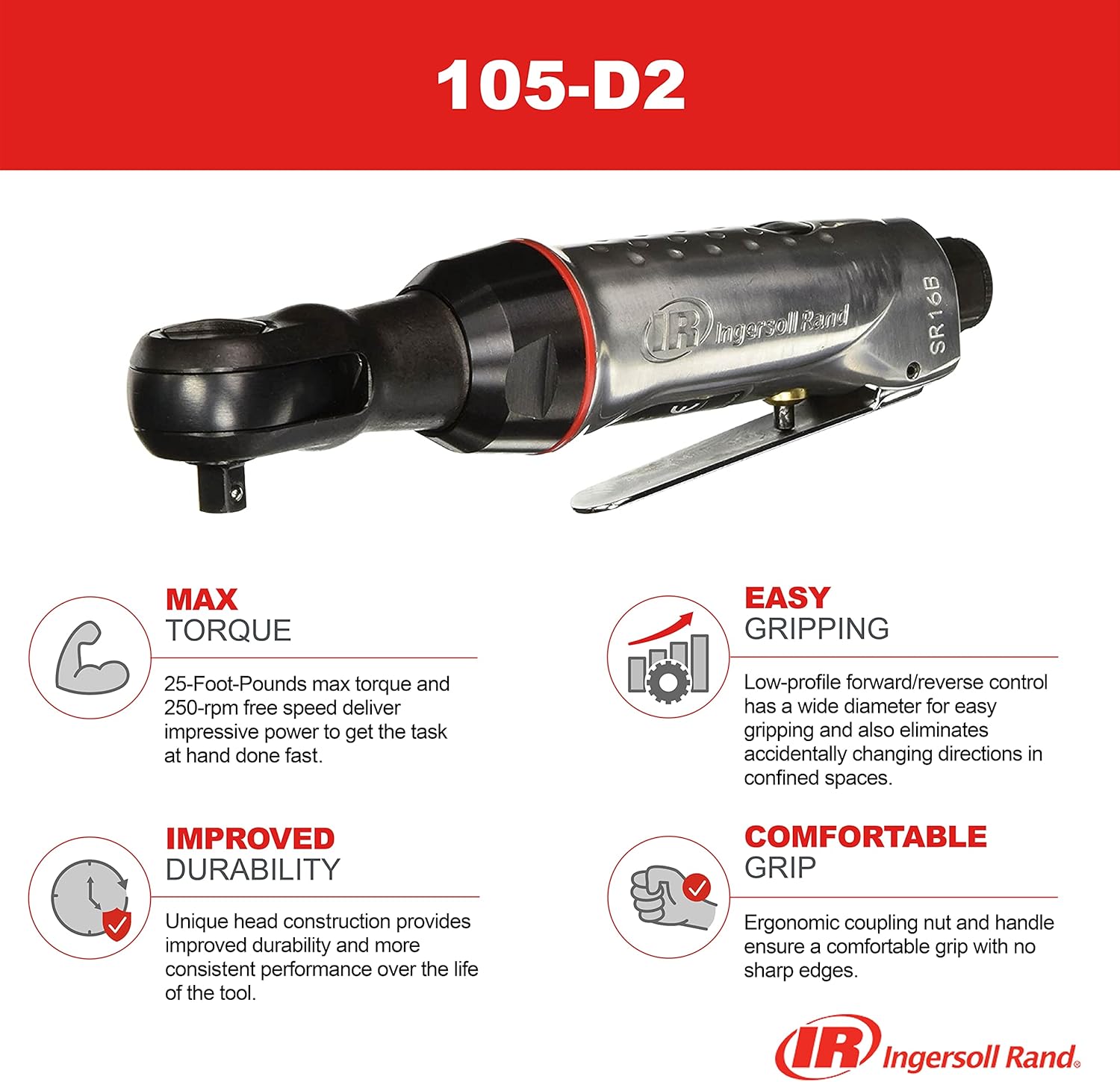 Ingersoll Rand 105-D2 1/4-Inch Air Ratchet, 1/4