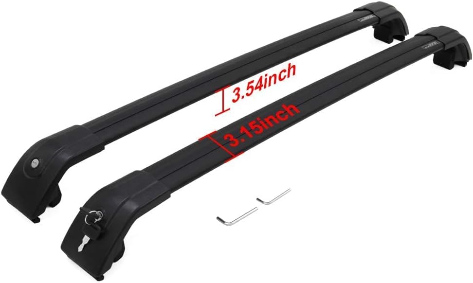 SNIXWOO Cross Bars fit for 2021 2022 Chevrolet Chevy Tahoe Suburban / 2021 2022 GMC Yukon / Cadillac Escalade 2021 2022 All Black Crossbars RoofTop Accessories