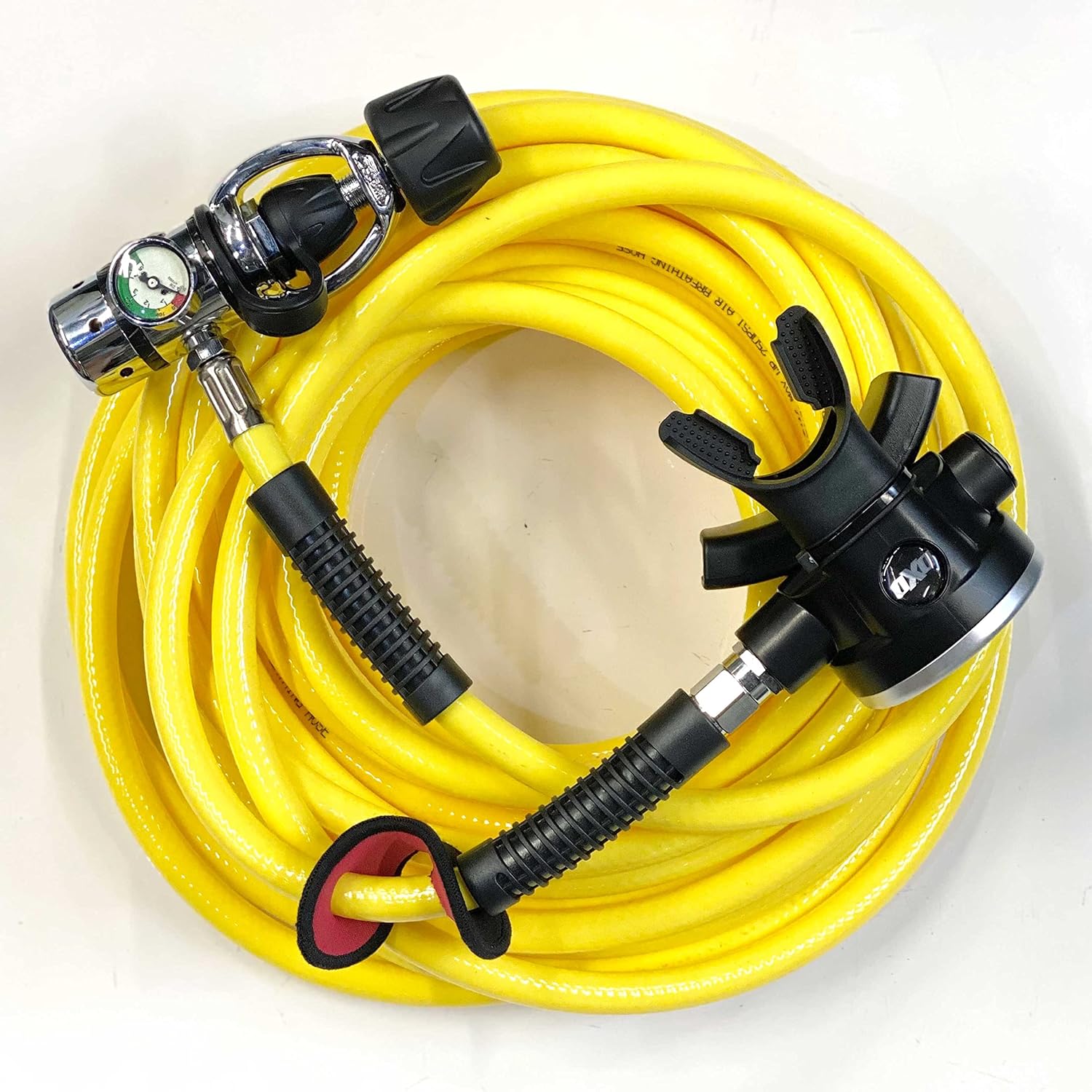 DXDiver Hookah Kayak Diving Regulator Hose Kit DxD First and Second Stage Reg Button Gauge Long Hose Ideal for Boat Cleaning Dock Maintenance and Scuba Diving