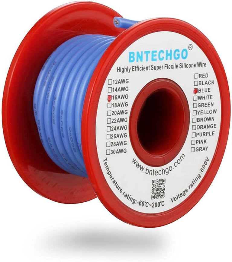 BNTECHGO 16 Gauge Silicone Wire Kit 7 Color Each 25 ft Flexible 16 AWG Stranded Tinned Copper Wire Pack of 2