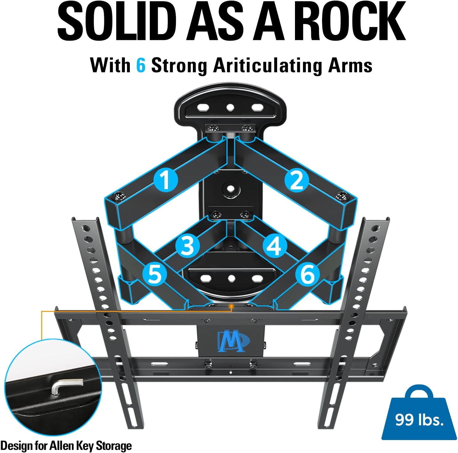 Mounting Dream TV Mount Bracket Full Motion TV Wall Mounts for 26-55 Inch LED LCD Plasma Flat Screen TV, Wall Mount with Swivel Articulating Dual Arms TV Bracket up to VESA 400x400mm 99 LBS MD2379 Pack of 2