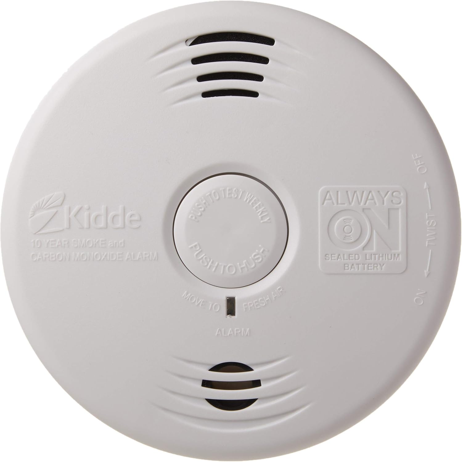 Kidde Smoke & Carbon Monoxide Detector, Lithium Battery Powered, Combination Smoke & CO Alarm with Voice Alert Pack of 2