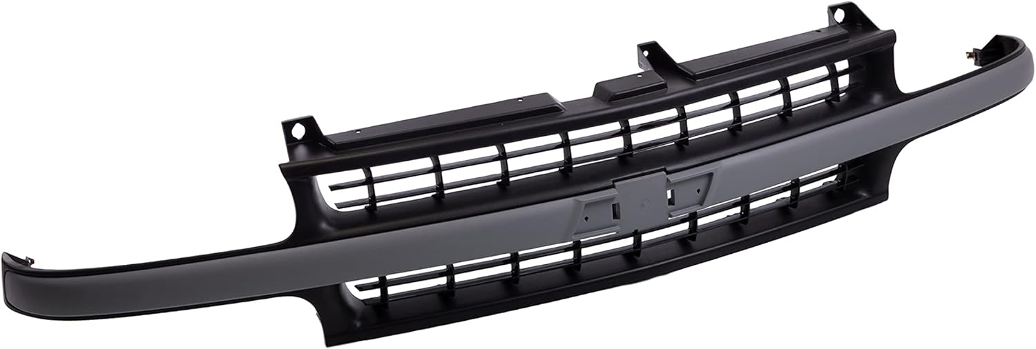 JustDrivably Replacement Parts Front Grille Grill With Argent Silver Center Cross Bar Black Insert&Shell Compatible With Chevrolet Silverado 1500 2500 1999-2002 Suburban 1500 2500 Tahoe 2000-2006 Fits GM1200425 15764314