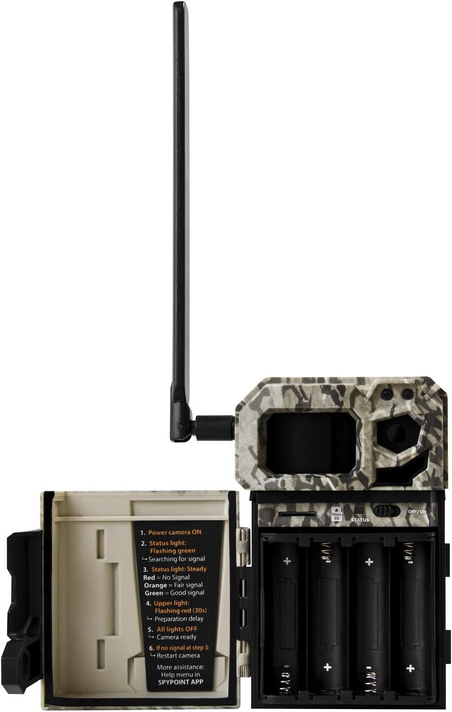 SPYPOINT Link Micro Nationwide Version (Smallest on The Market!) Wireless/Cellular Trail Camera, 4 Power LEDs, Fast 4G Photo Transmission w/Preactivated SIM, Fully Configurable via App