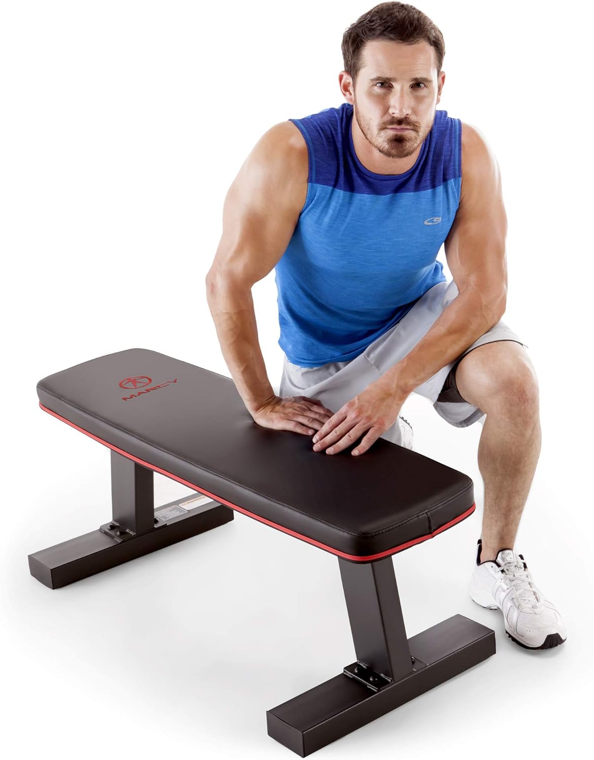 Marcy Deluxe Versatile Flat Bench Workout Utility Bench with Steel Frame