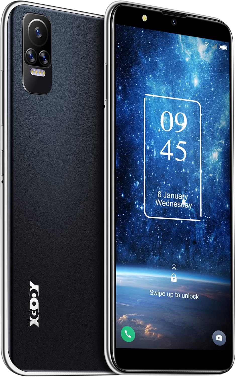 Xgody V40 Unlocked Cell Phones, 6.1 Inch 4G Smartphones, Android 10.0 OS with Free Dual SIM Quad Core, Dual 5MP Camera, 3000 mAh Battery, Face Unlocking (Blue)