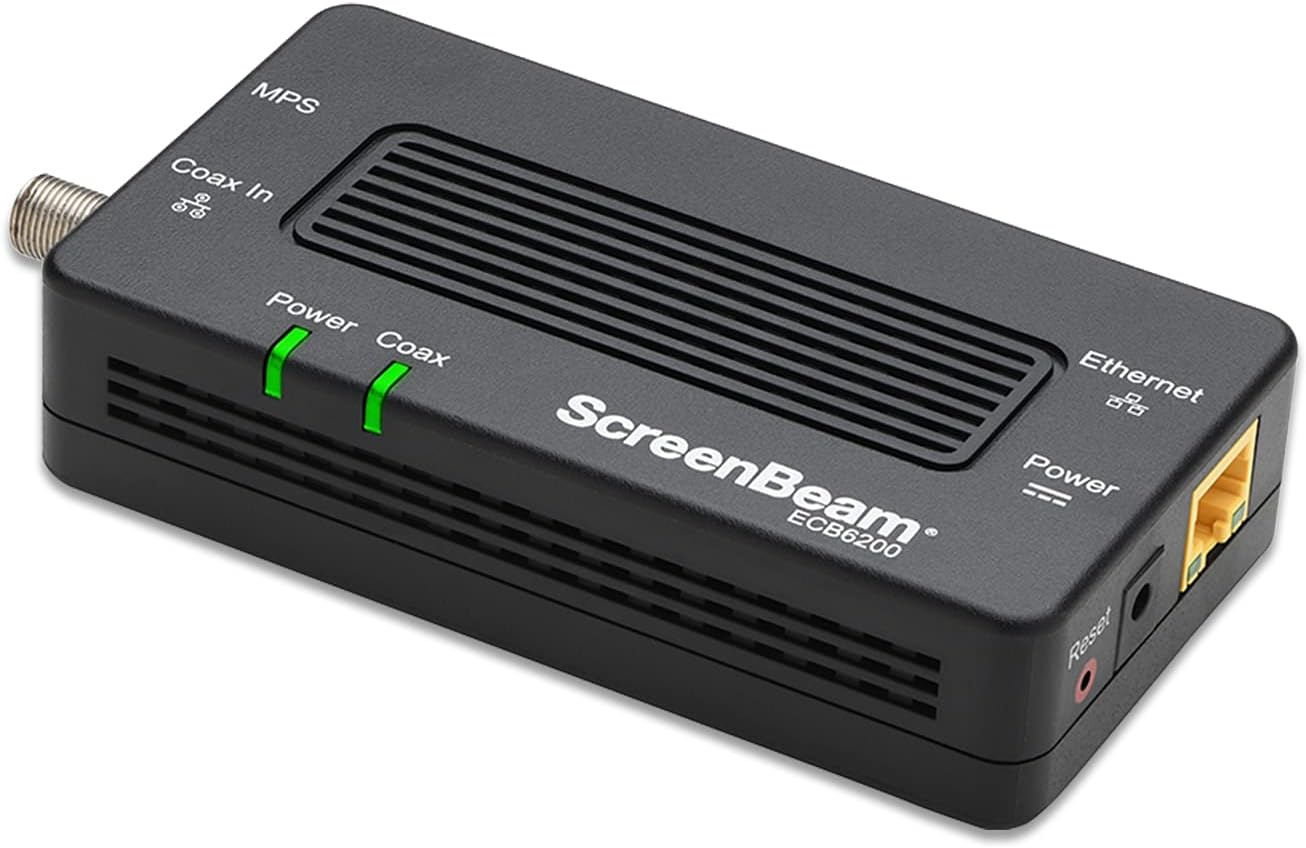 ScreenBeam MoCA 2.5 Network Adapter for Ethernet Over Coax (2 Pack) – 1 Gbps Ethernet, Coax to Ethernet Adapter, Enhanced Streaming and Gaming (Model: ECB6250K02)