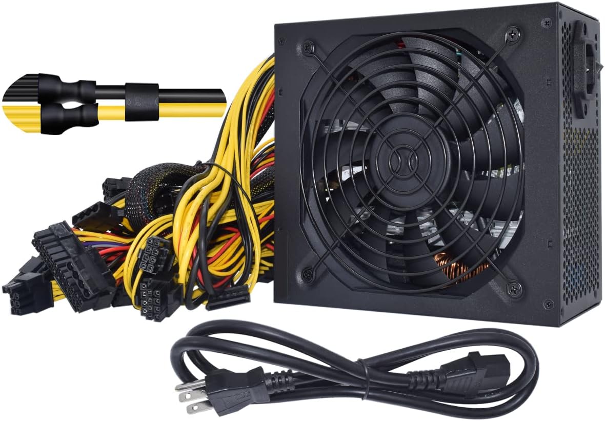3600W ATX Power Supply 110-240V Miner/PC PSU Support 12 GPU Graphics Card for BTC ETH ETC ZEC ZCASH DGB XMR Power Mining