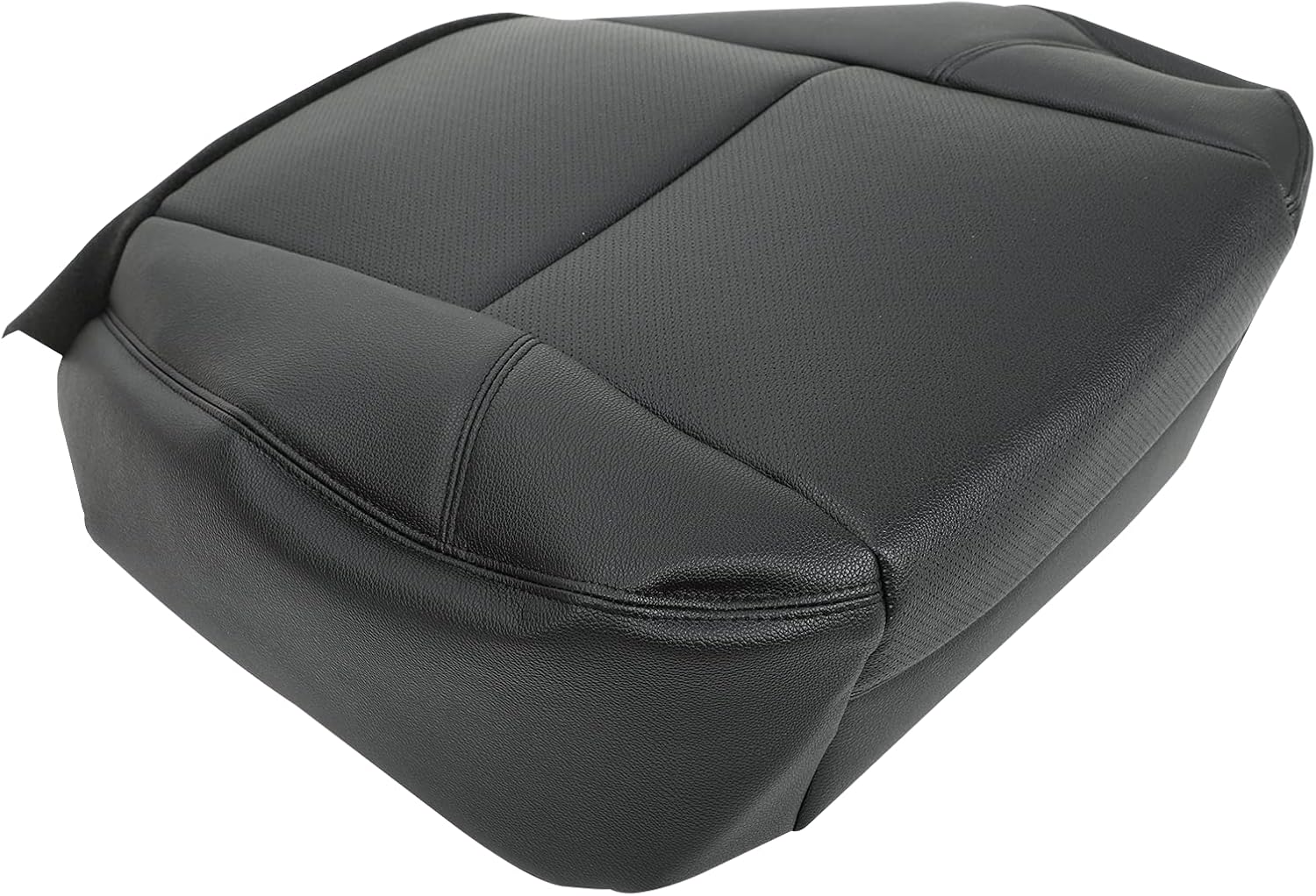 1PC Driver Side Bottom Perforated Leatherette Seat Cover Black Compatible with 2007-2014 Cadillac Escalade ESV EXT Pack of 2