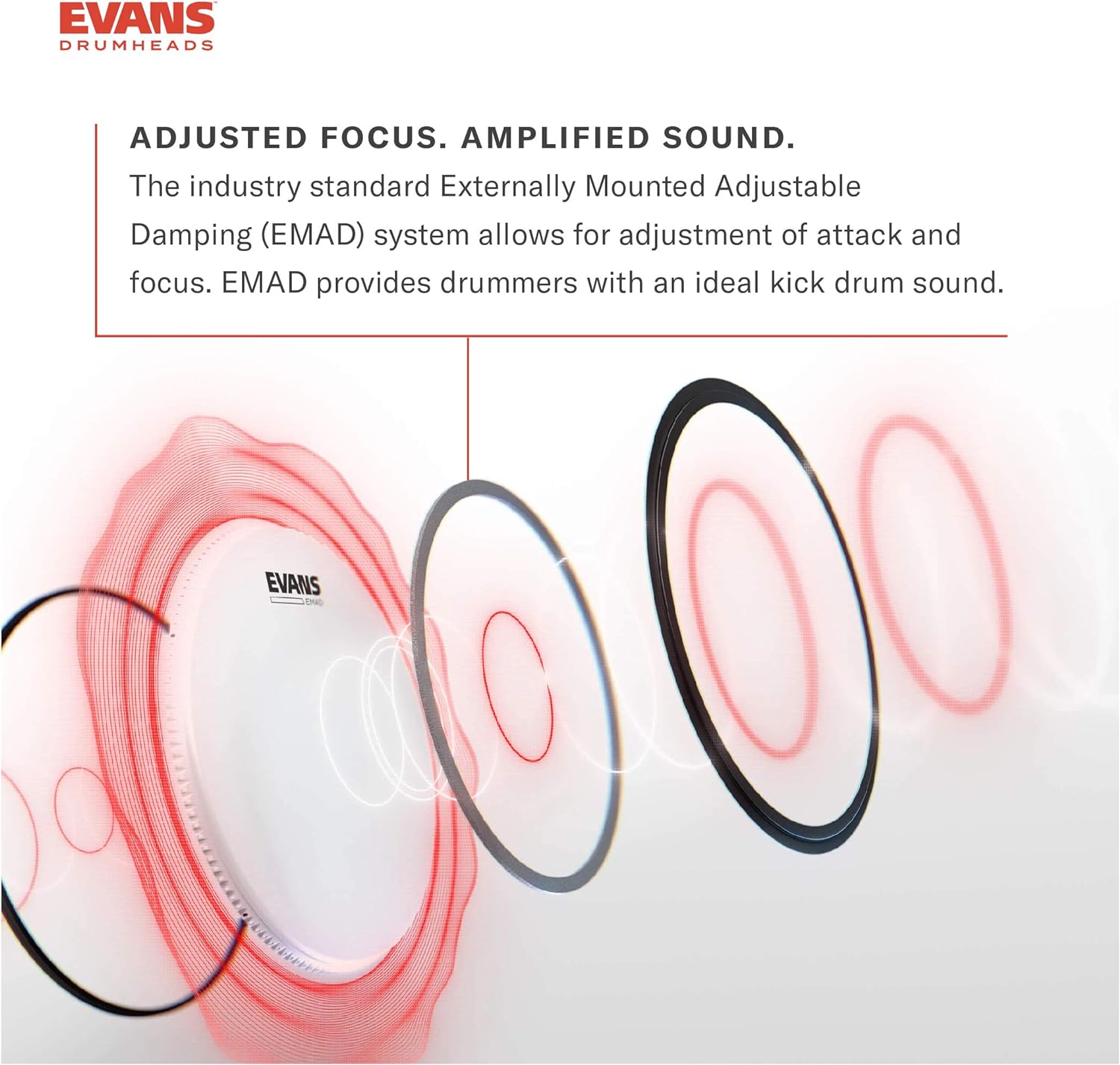 Evans EMAD Onyx Bass Drum Head, 22 Inch Pack of 2