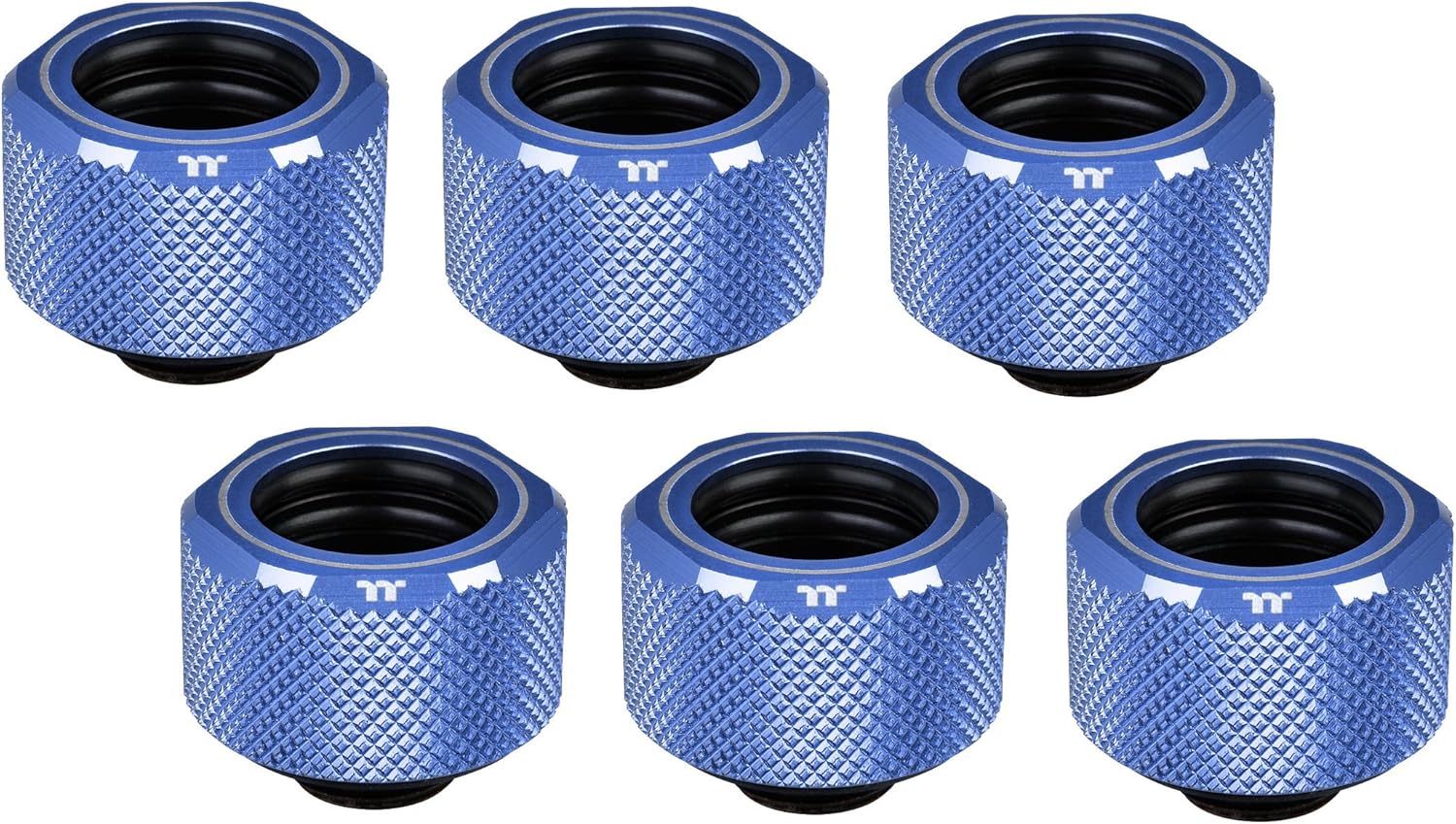 Thermaltake 16 mm Pacific C-PRO G1/4 PETG Tube OD Compression - Black (Pack of 6) Pack of 2