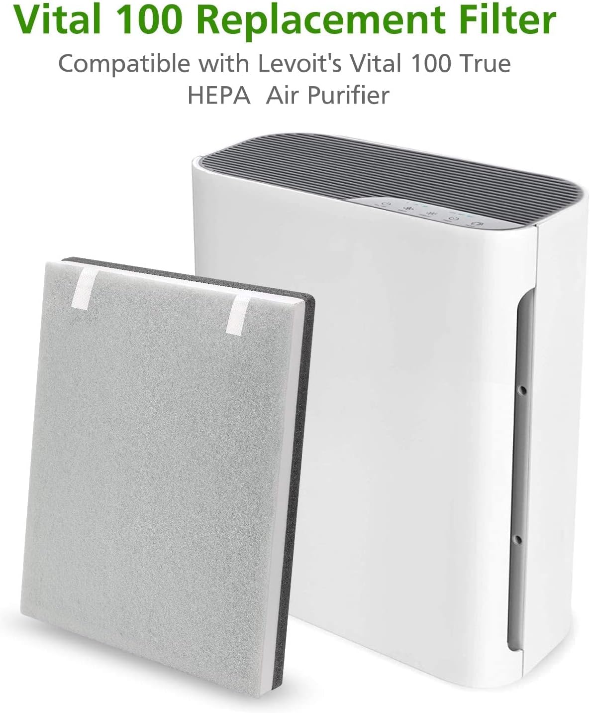 LINNIW 3 Pack LEVOIT Air Purifier Vital 100 H13 Grade True HEPA Replacement Filter Compatible with LEVOIT Vital 100 Air Purifier, Part Number Vital 100-RF Pack of 2