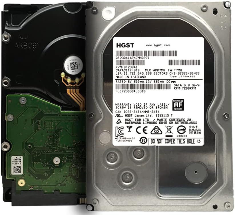 HGST Ultrastar 7K6000 HUS726060ALE610 (0F23001) 6TB 7200 RPM SATA 6Gb/s 128MB Cache 3.5-Inch Enterprise Hard Drive (Renewed) Pack of 2