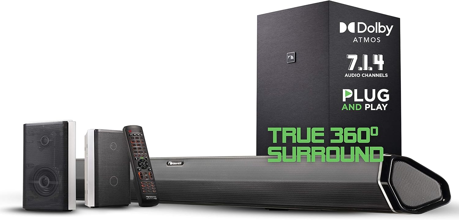 Nakamichi Shockwafe Pro 7.1.4 Channel 600W Dolby Atmos/DTS:X Soundbar with 8