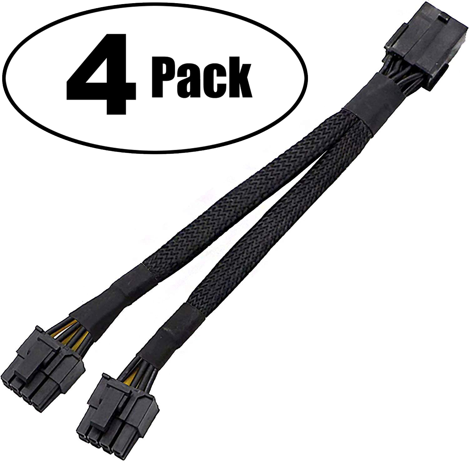 16 AWG GPU VGA PCI-e 8Pin PCI Express Graphics Video Card GPU VGA 8 Pin Female to Dual GPU 8(6+2) Pin Male GPU 8 pin Splitter Power Sleeved Cable 8 Pin GPU 12-inches (4 Pack) TeamProfitcom Pack of 2