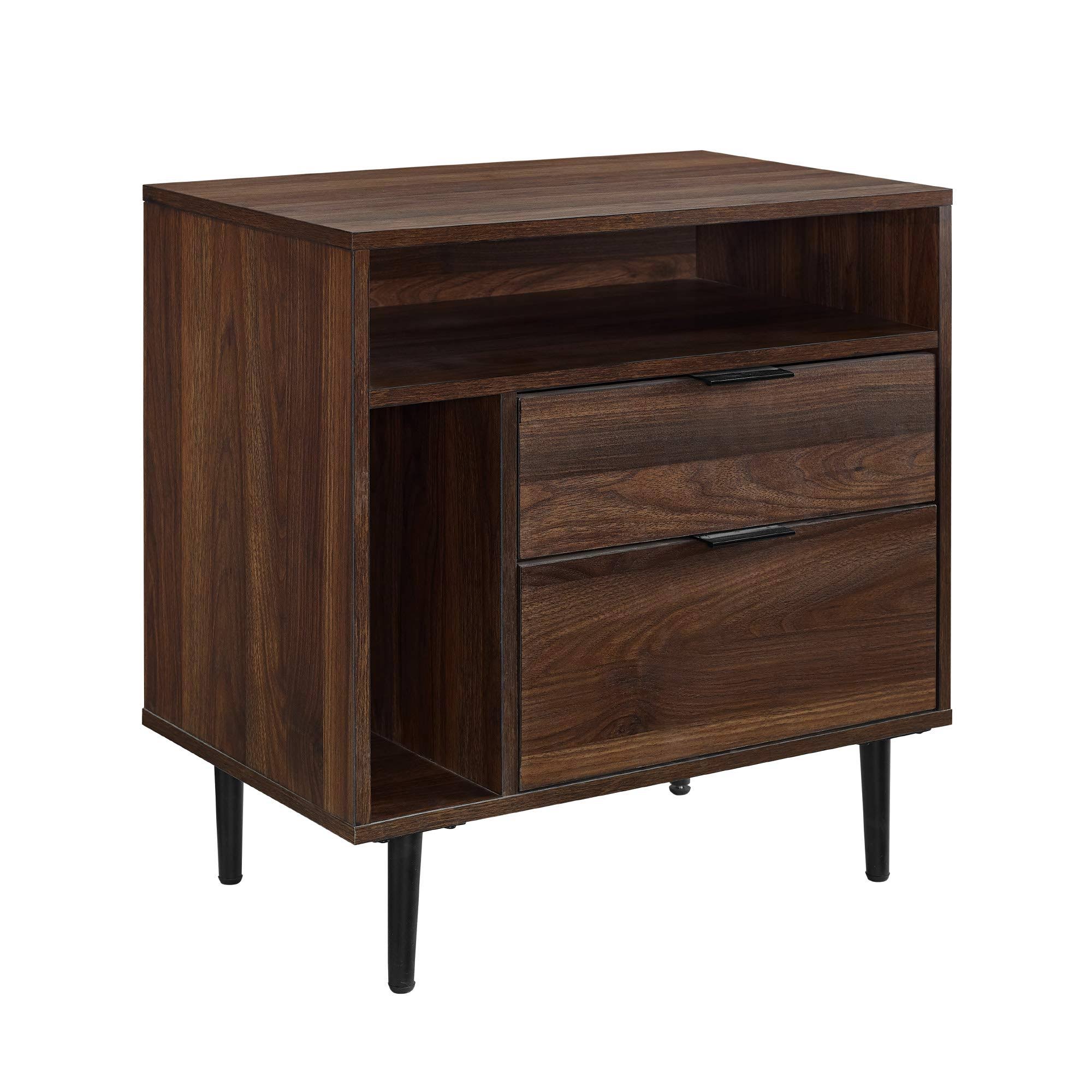 Walker Edison 25x22 Modern Storage Side Table - Dark Walnut - cintiapoker